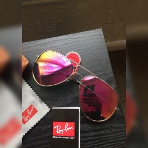 Ray Ban Magenta Polarized Aviators